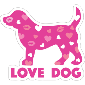 Love Dog Decal 3 inch