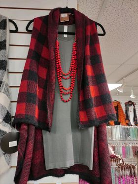 Buffalo Plaid Vests - Available in Red & White Plaid