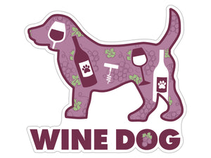 Wine Dog Decal 3 inch