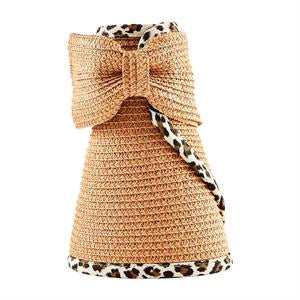 Leopard Trim Bow Visor - Available in 3 Colors