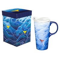 Mermaid Metallic Ceramic Travel Cup with Box