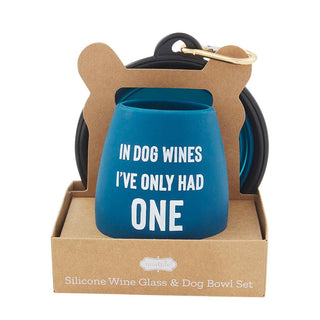 Wine Silicone Dog Bowl Set