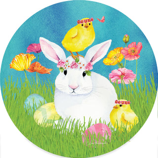 Floral Bunny and Chick-Stepping Stone