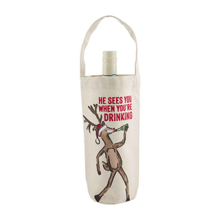 Reindeer Drinking Wine Bag