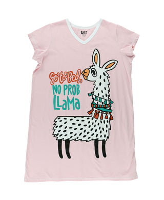 Go to Bed, No Prob Llama Women's V-Neck Nightshirt
