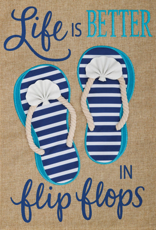 Burlap-Flip Flops  Garden Flag