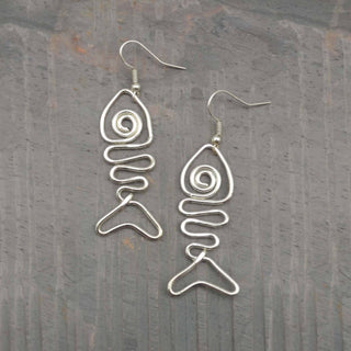 Silver Plated Earrings - Fish
