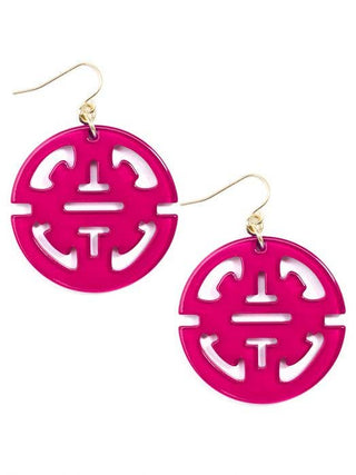 Traveling Resin Drop Earring in Hot Pink