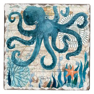 Nautical Octopus - Square Coaster