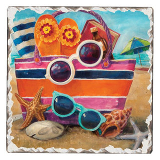 Beach Bag - Square Tile Coaster