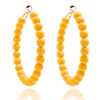 Matte Beaded Hoop Earring in Honey