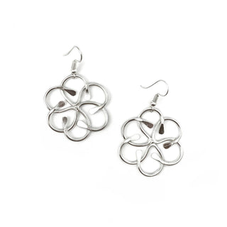 Silver Plated Earrings - Abstract Flower