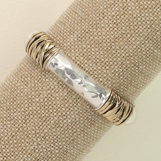 Two Tone Hammered Bracelet