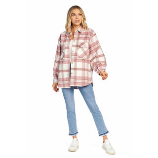 Highland Plaid Shacket - Blush