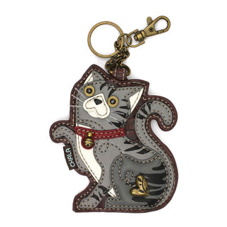 Gray Tabby Cat - Key Fob/Coin Purse