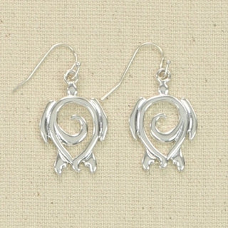 Silver Swirl Turtle Earrings