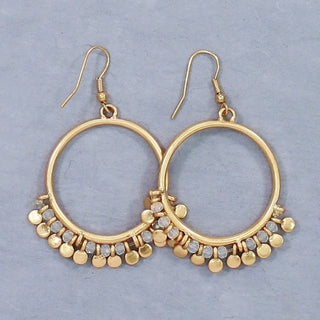 Gold Circle Bead Earrings