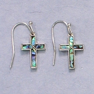 Abalone Cross Earrings