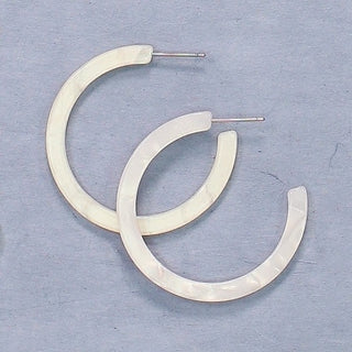 White Hoop Earrings