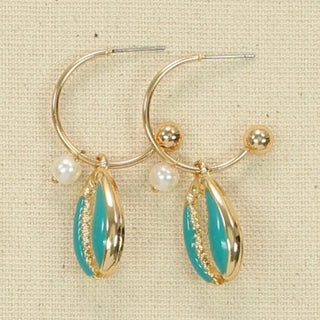 Seafoam Conch Shell Earrings