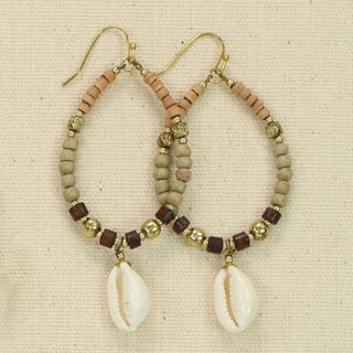Natural Shell & Bead Earrings