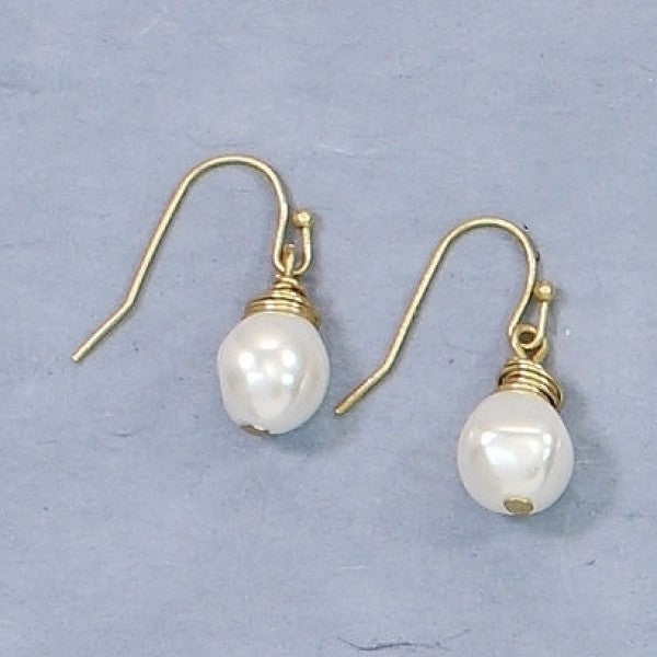 Pearl & Gold Wrap Earrings