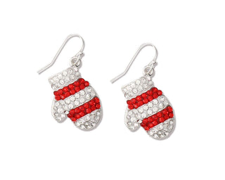 Earrings-Red Crystal Mittens