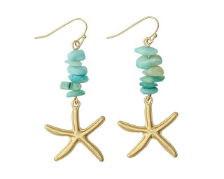 Gold Starfish & Shell Earrings