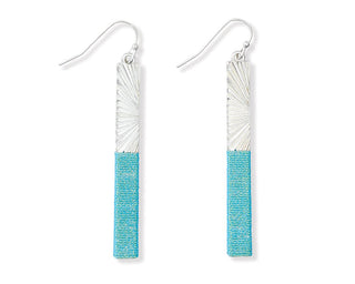 Silver and Blue Decorative Earrings