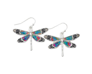 Dragonfly with Enamel Accents Earrings