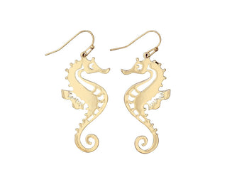 Seahorse Etched Earrings