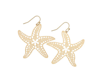 Gold Cut Out Starfish Earrings