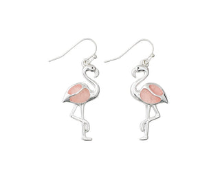Pink Glitter Flamingo Resin Earrings