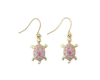 Painted Enamel Turtle Earrings