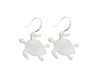 Bright Silver Turtle Earrings