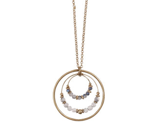 Multi Ring Gold with Beads Necklace