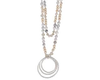 Silver Neutral Howlite Necklace