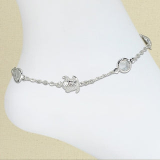 Turtle & Crystals Anklet