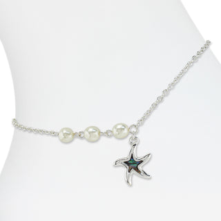 Abalone Starfish with Pearls Anklet