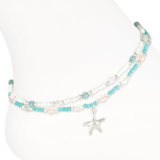 Two Row Beaded w/Starfish Anklet