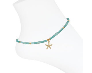 Anklet-Turquoise Shell w Starfish