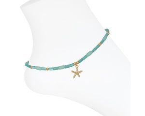 Anklet-Turquoise Shell w Starfish