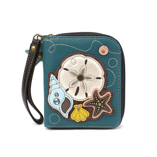 Sand Dollar Zip Around Wallet