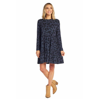 Minnie Tiered Dress - Navy