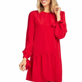 Merritt Flounce Dress - Red
