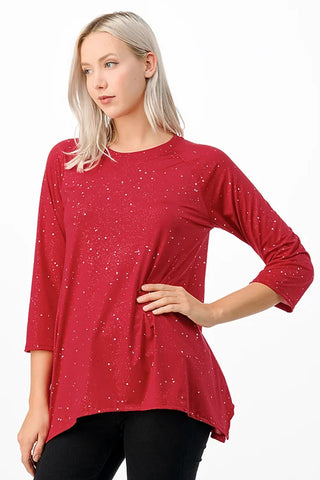 Shimmer Top in Red