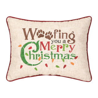 Woofing Christmas Pillow