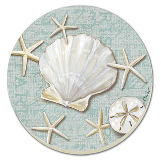 Linen Shells Round Coaster Set