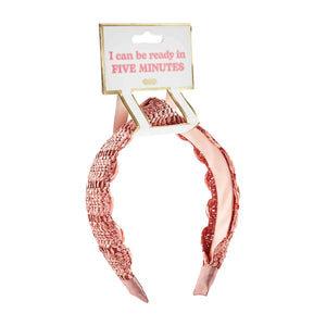 Scalloped Straw Headband - Blush