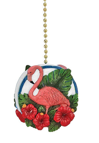 Tropical Flamingo Fan Pull